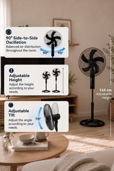 Kumtel KTF-395 Ventilador de 60 W Negro Kumtel KTF-395 Ventilador de 60 W Negro
